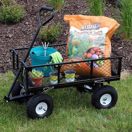 Sunnydaze Utility Cart with Removable Folding Sides, 400 Pound Weight Capacity