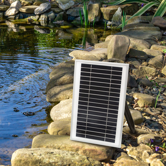 Sunnydaze Solar Pump and Solar Panel Kit with Battery Pack, Remote Control and LED Light, 105 GPH, 55-Inch Lift