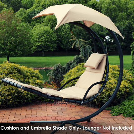 Sunnydaze Hanging Lounge Chair Replacement Cushion and Umbrella, Multiple Colors Available