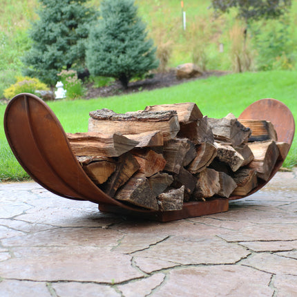 Sunnydaze Rustic Outdoor Firewood Log Rack