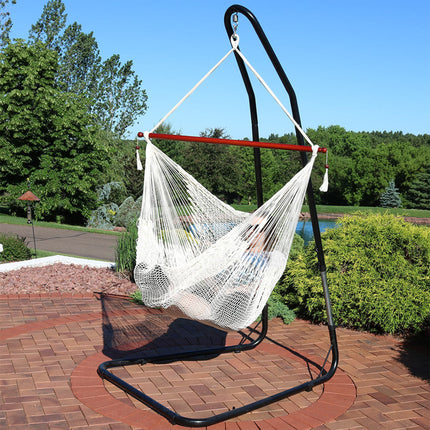 Sunnydaze Hanging Cabo Extra Large Hammock Chair, 47 Inch Wide Spreader Bar, Max Weight: 360 Pounds, Color Options Available