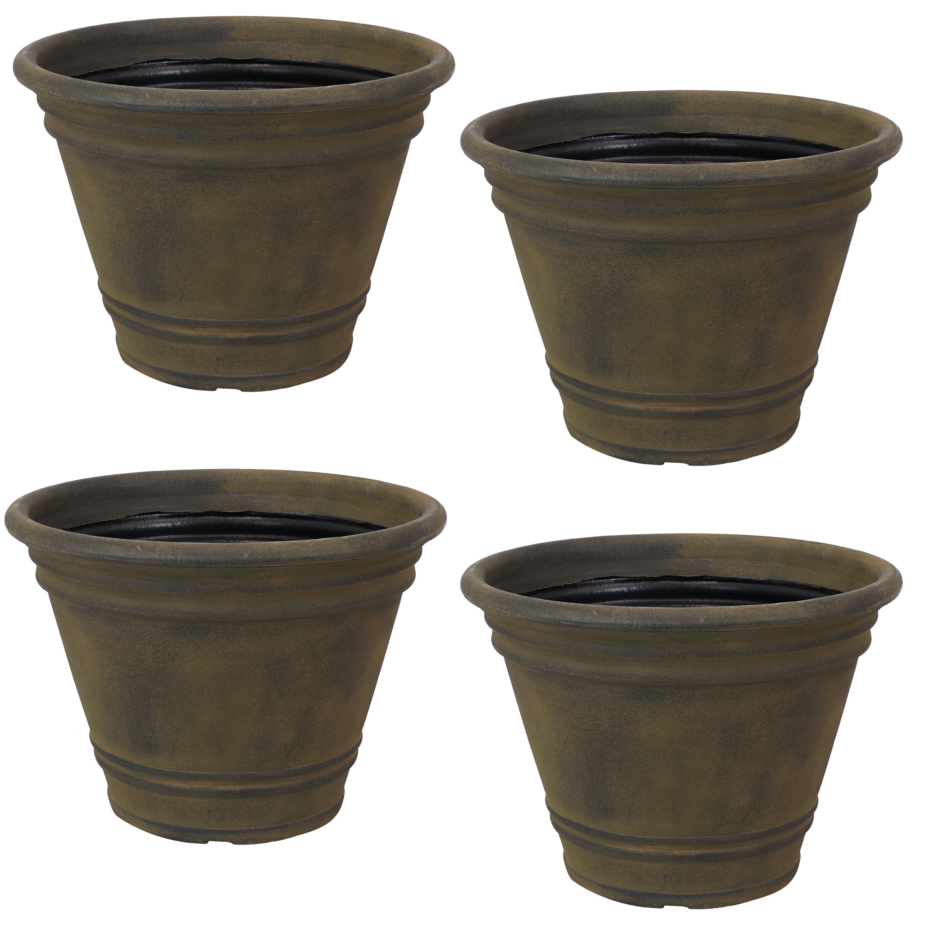 festonada resin pot planter Sunnydaze Franklin Indoor and Outdoor Resin Planter, Sable Finish, 20-Inch Diameter – Serenity Health & Home Decor