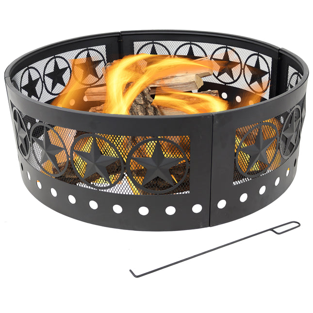Sunnydaze Heavy Duty Four Star Campfire Ring, 36 Inch Diameter
