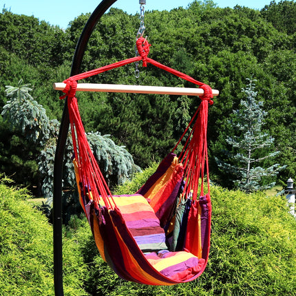Sunnydaze Hanging Hammock Chair Swing, for Outdoor Use, Max Weight: 265 pounds, Includes 2 Seat Cushions