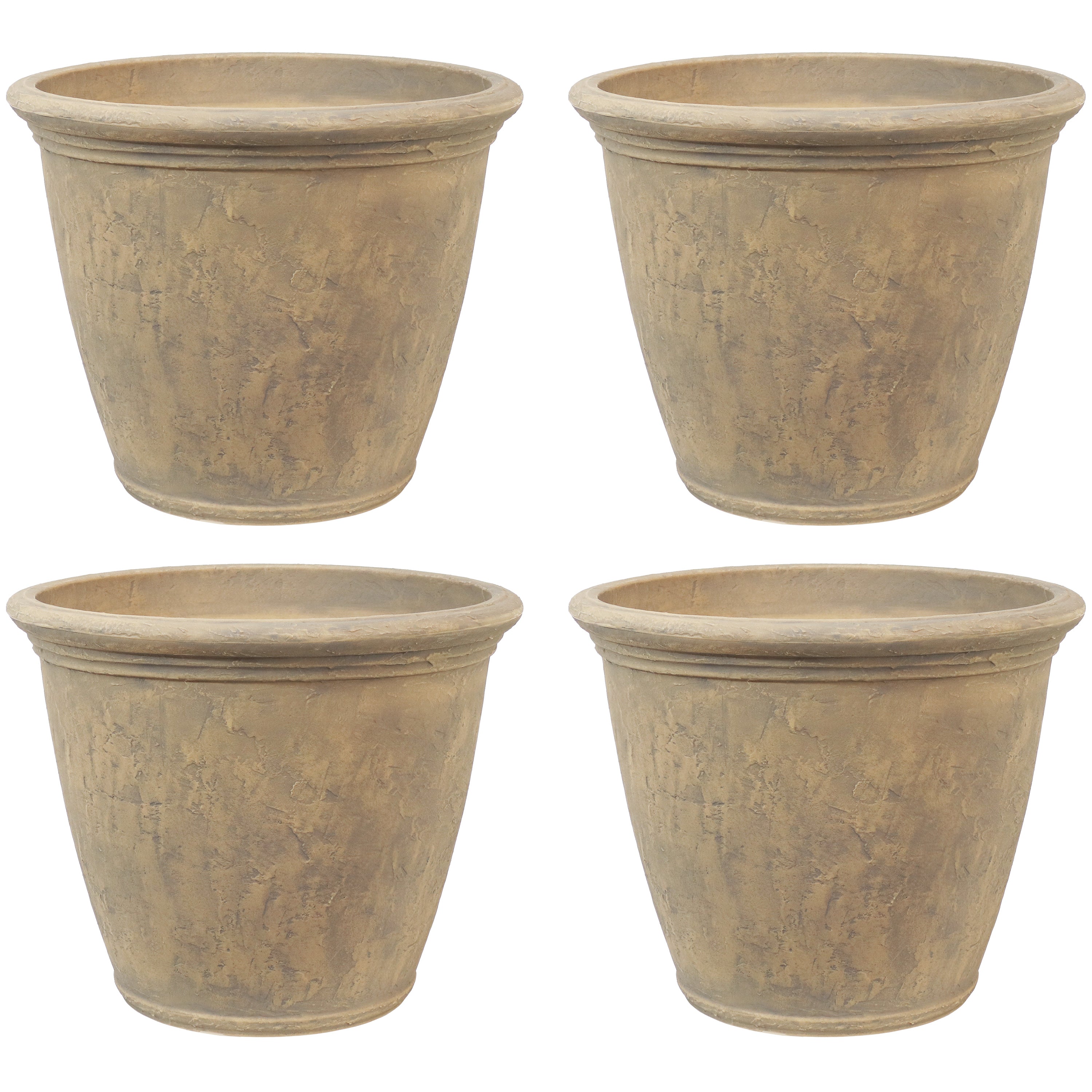 sunnydaze anjelica flower pot planter Sunnydaze Anjelica Indoor/Outdoor Planter Pot, Beige Finish, 24-Inch Diameter – Serenity Health & Home Decor