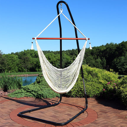 Sunnydaze Hanging Cabo Extra Large Hammock Chair, 47 Inch Wide Spreader Bar, Max Weight: 360 Pounds, Color Options Available