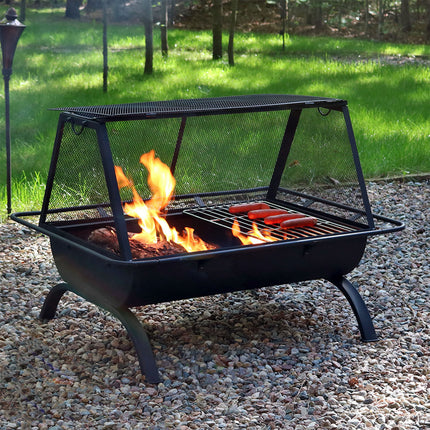 Sunnydaze 36 Inch Northland Grill Fire Pit with Protective Cover