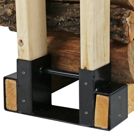Sunnydaze Steel Firewood Log Rack Bracket Kit - Adjustable to Any Length