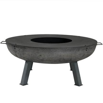 Sunnydaze 40-Inch Cast Iron Fire Pit with Cooking Ledge