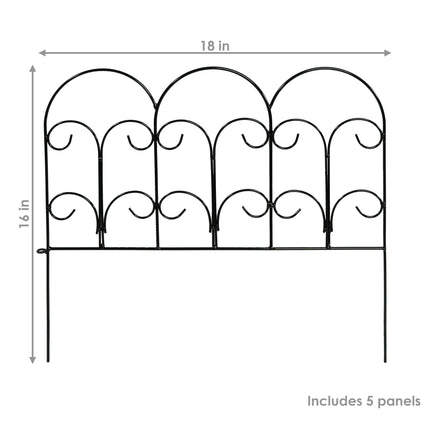 Sunnydaze 5 Piece Victorian Border Fence Set, 7.5 Overall Feet