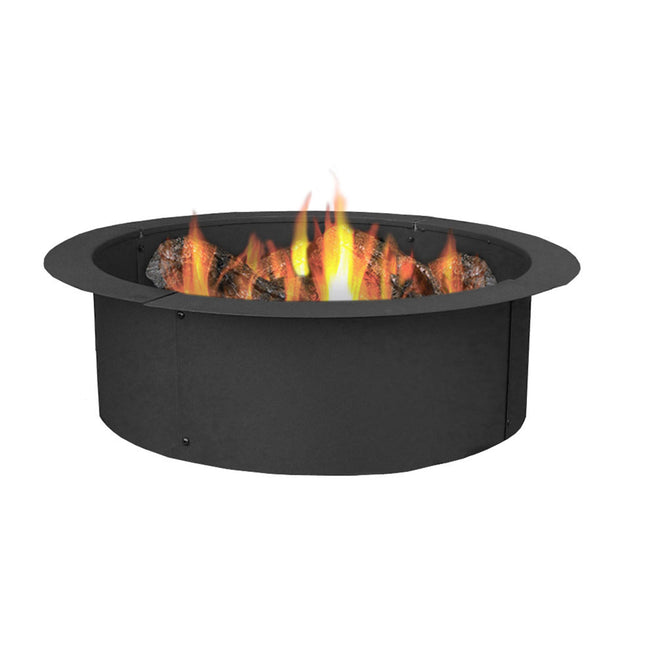 Sunnydaze Durable Steel Fire Pit Ring/Liner, DIY Fire Pit Rim Above or In-Ground