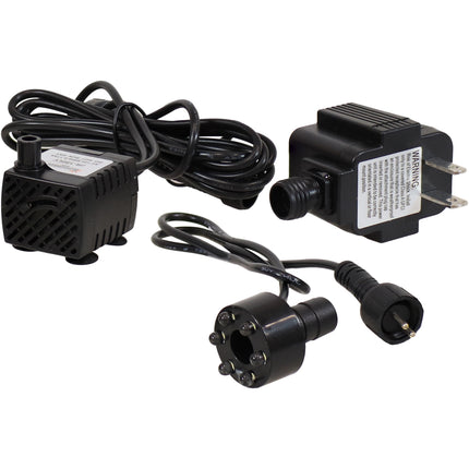 Sunnydaze Electric Fountain Pump with 6 LED Lights, Size and Color Options Available