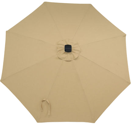 Sunnydaze 9-Foot Solar Powered Sunbrella Market Umbrella with Push-Button Tilt and Crank and LED Light Bars