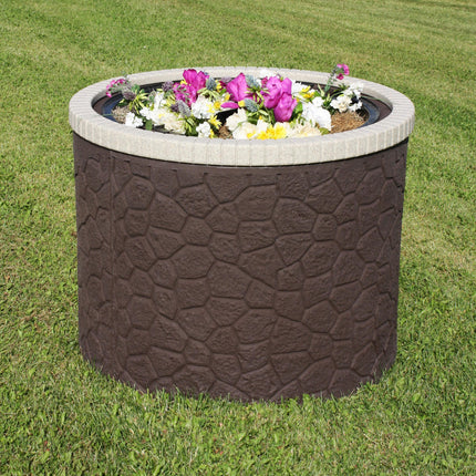 TankTop Covers Decorative 35-Inch Basin Septic, Well, Lawn and Garden Enclosure with 2-Piece 5-Inch Planter Inserts