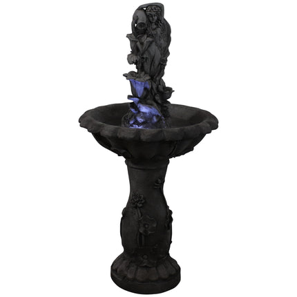 Sunnydaze Fairy Flower Solar with Battery Backup Outdoor Water Fountain, 42.5 Inches Tall