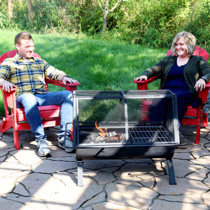 Sunnydaze 36 Inch Northland Grill Fire Pit with Protective Cover