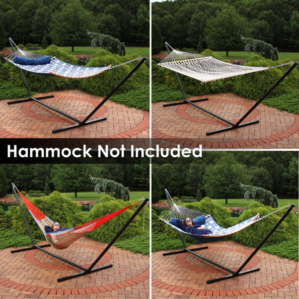 Sunnydaze 15 Foot Hammock Stand with Heavy-Duty Steel Beam Construction, 2 Person, 400 Pound Capacity