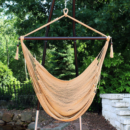 Sunnydaze Caribbean Extra Large Hammock Chair, Soft-Spun Polyester Rope, 40 Inch Wide Seat