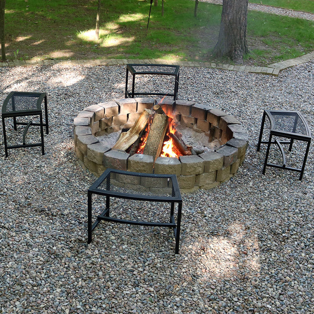 Black Mesh Patio Fire Pit Bench by Sunnydaze