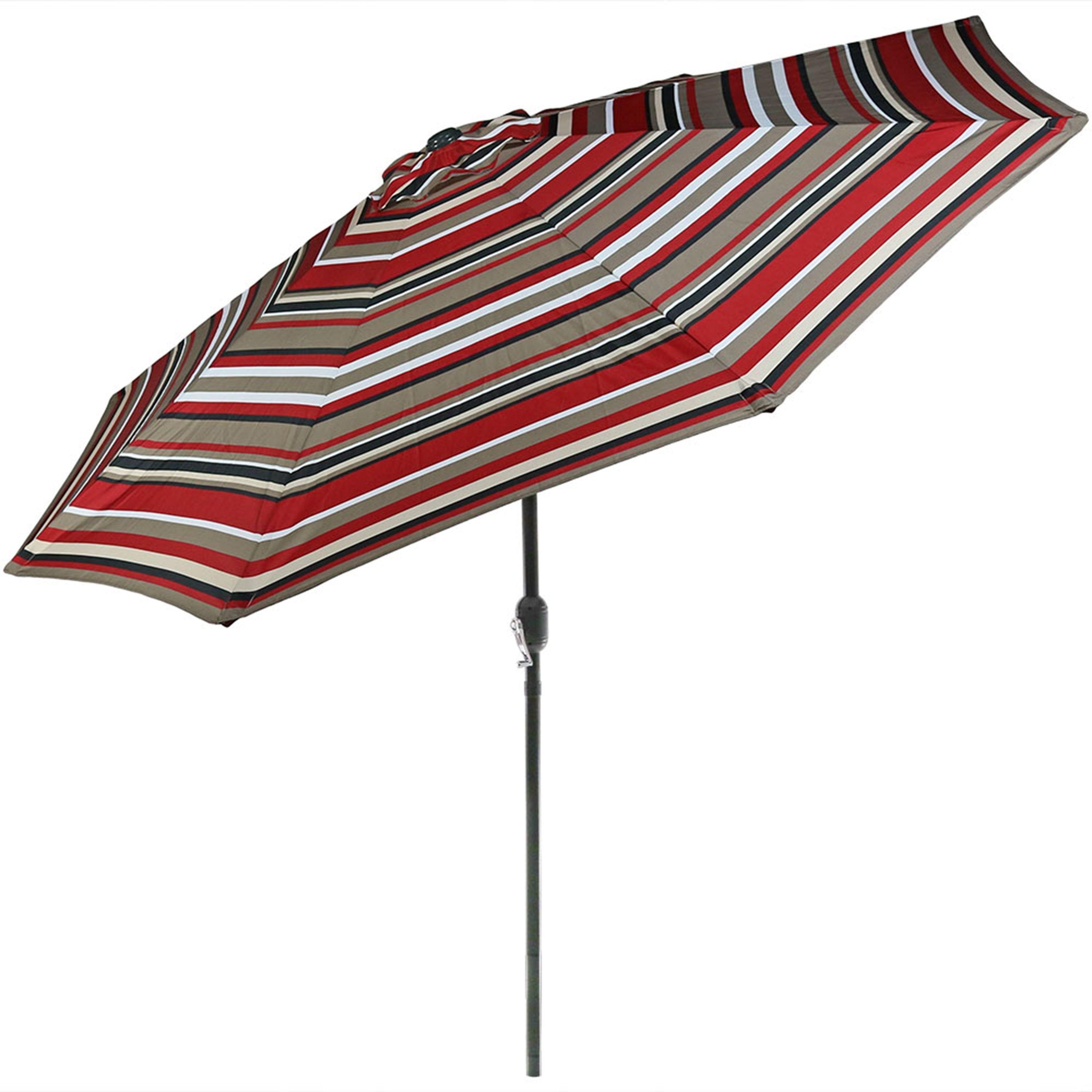 20 foot patio umbrella Simple Deluxe 7.5' with Inch 50lbs Capacity Fillable Round Base, 6 Sturdy Ribs with Push Button Tilt/Crank for Garden, Deck, Backyard, Pool, Green and Black : Patio Pushing the Double Sided Button on the Coupling for a 180 Degree Rotation of the Umbrella Kahomvis 9-ft Steel Brown Crank