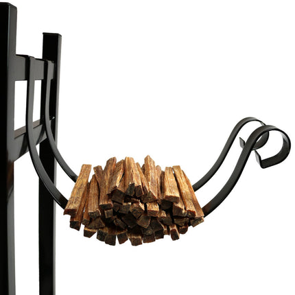Sunnydaze Indoor/Outdoor Firewood Log Rack with Kindling Holder