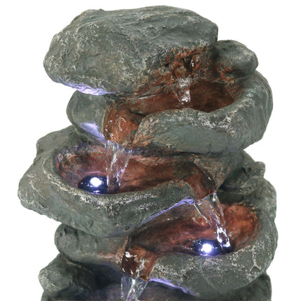 Stacked Rocks Tabletop Water Fountain w/LED Lights by Sunnydaze