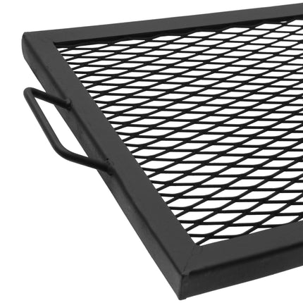 Sunnydaze X-Marks Rectangle Fire Pit Cooking Grill