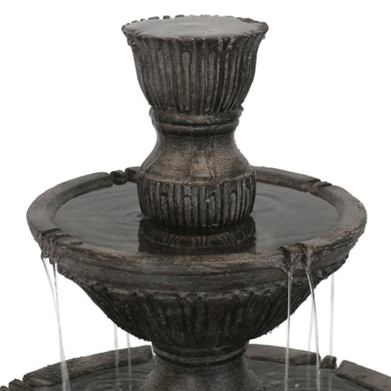 Sunnydaze Classic 3 Tier Designer Outdoor Water Fountain, Dark Brown, with Electric Pump, 55 Inch Tall