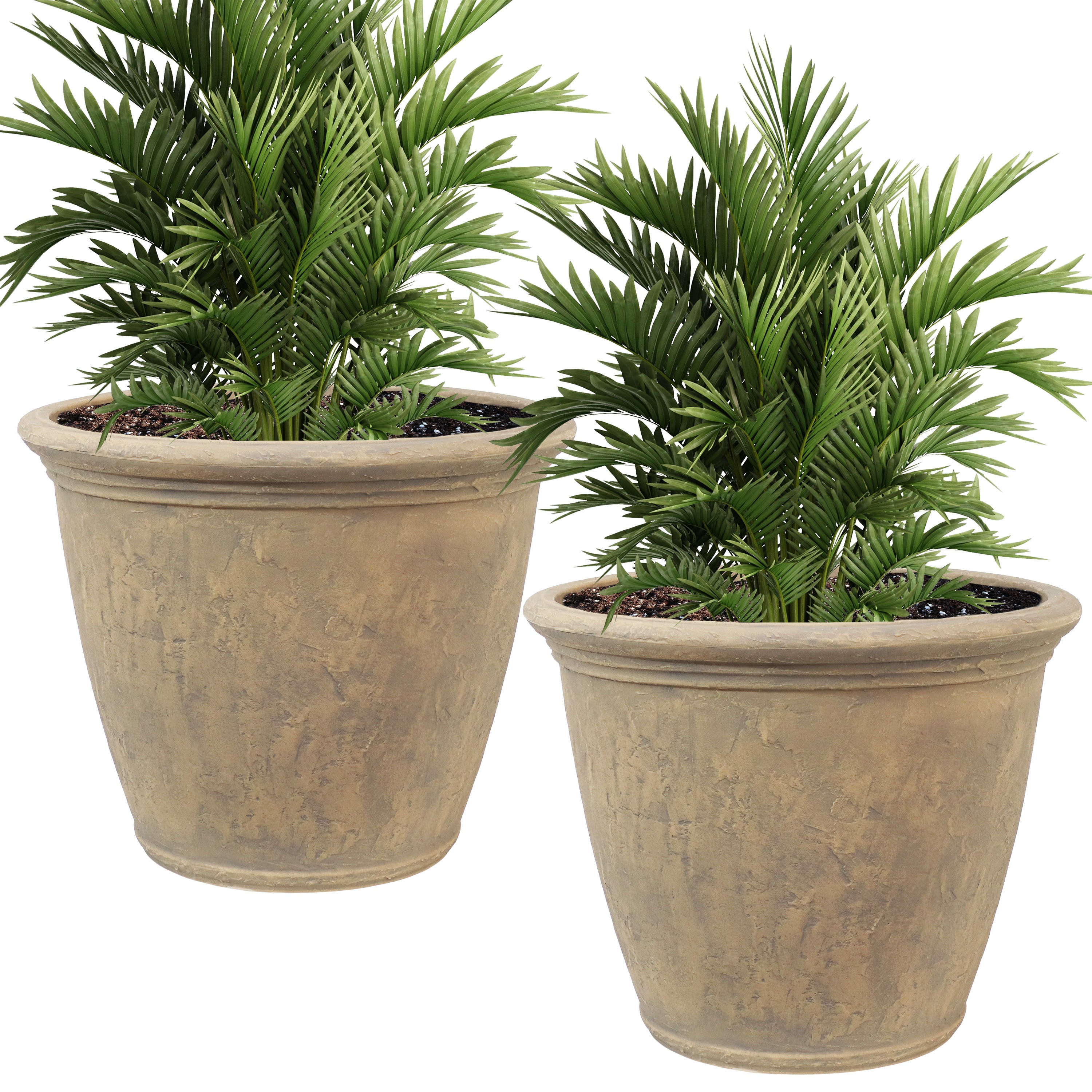 24 plant pots Sunnydaze Anjelica Indoor/Outdoor Planter Pot, Beige Finish, 24-Inch Diameter – Serenity Health & Home Decor