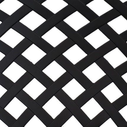 Sunnydaze 2-Person Checkered Cast Aluminum Garden Bench, Black