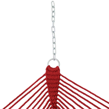 Sunnydaze Large 2 Person Soft-Spun Polyester Spreader Bar Rope Hammock with Stand, 400 Pound Capacity
